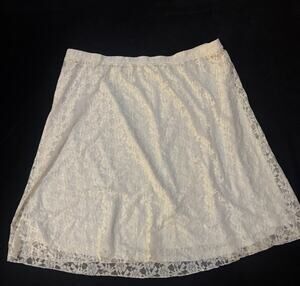 Vintage Cato Skirt Women 22/24 White Lace Midi Skirt Lace Boho